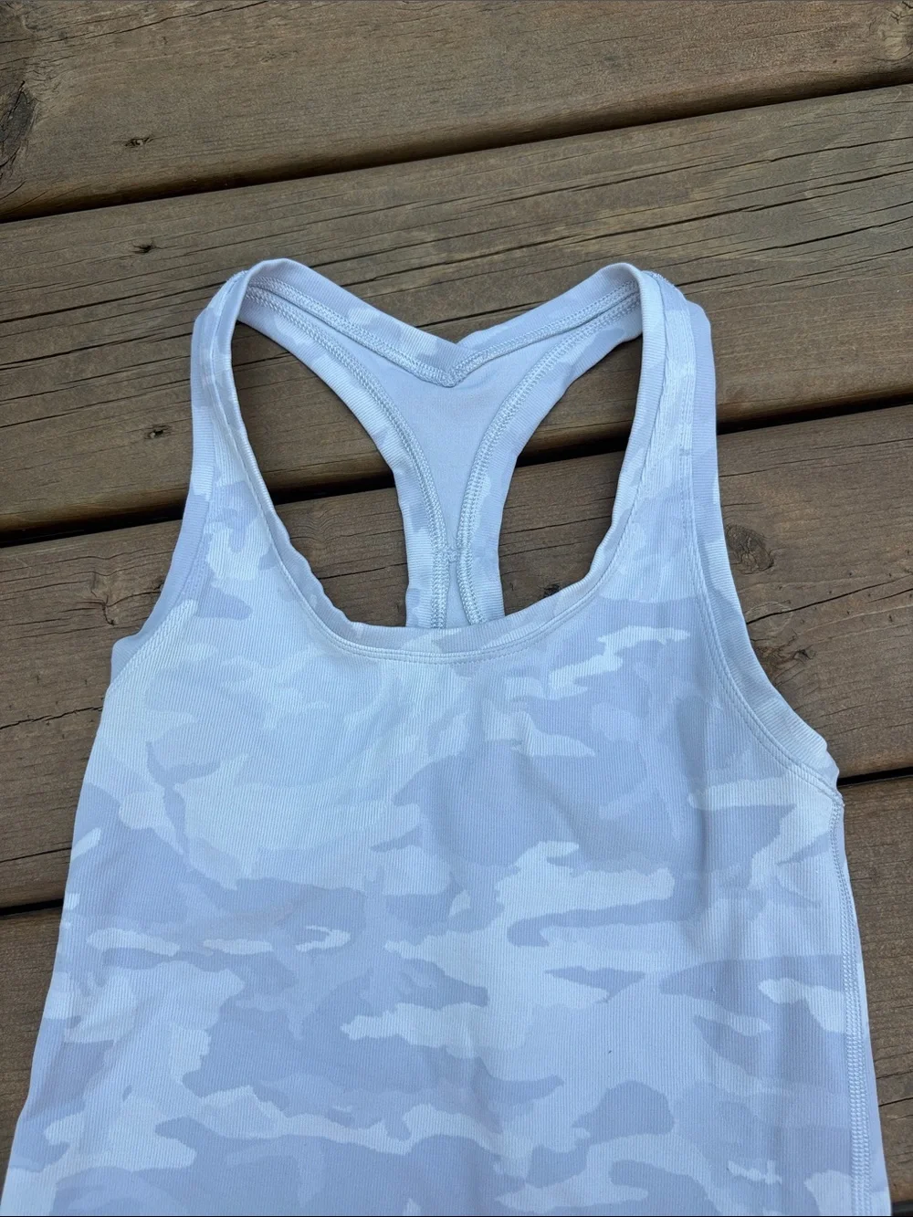 Lululemon White Camo Racerback Tank Top